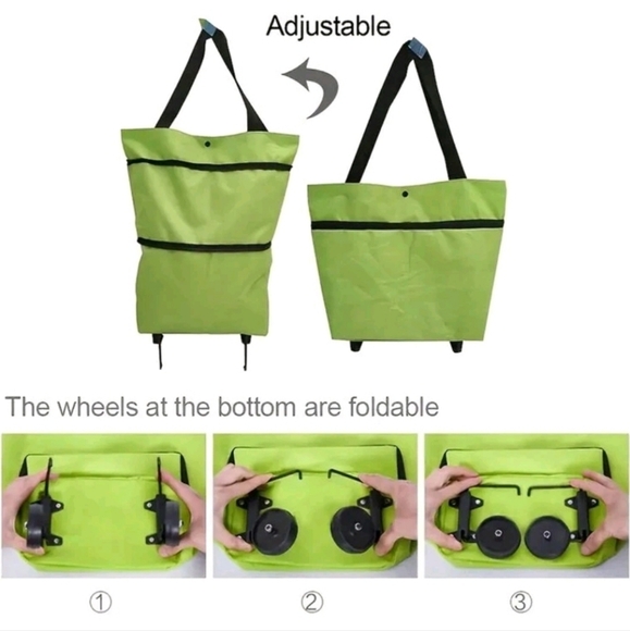 NEW Green Convertible Bag with Wheels - Picture 4 of 7
